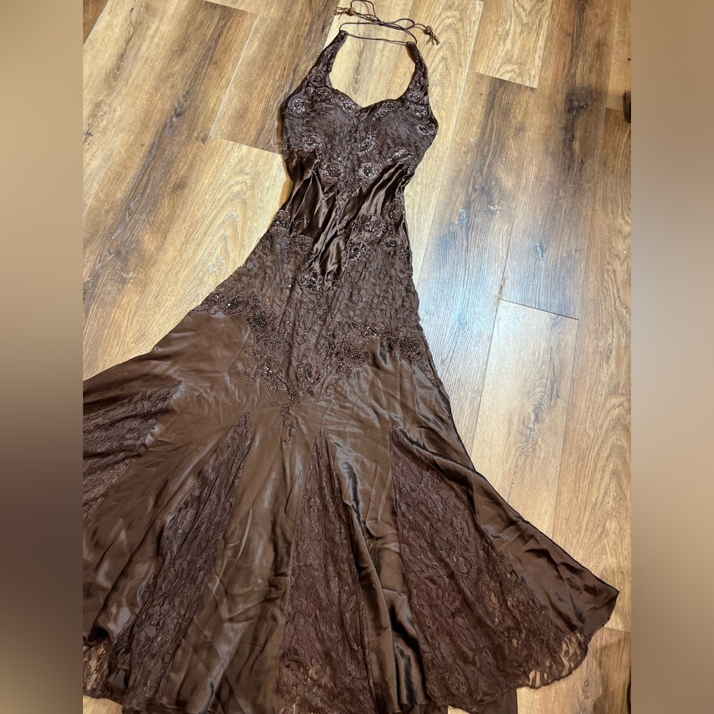 Vintage 90’s 100% Silk Beaded Dress Vintage Beaded Dress Lace Dress Silk Prom - Picture 6 of 17